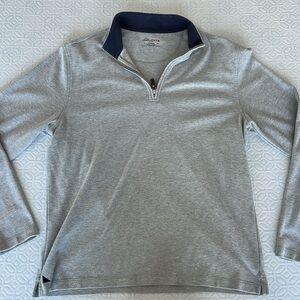 UNTUCKit Men’s Medium Heather gray 1/4 zip sweatshirt cotton/poly/spandex mix